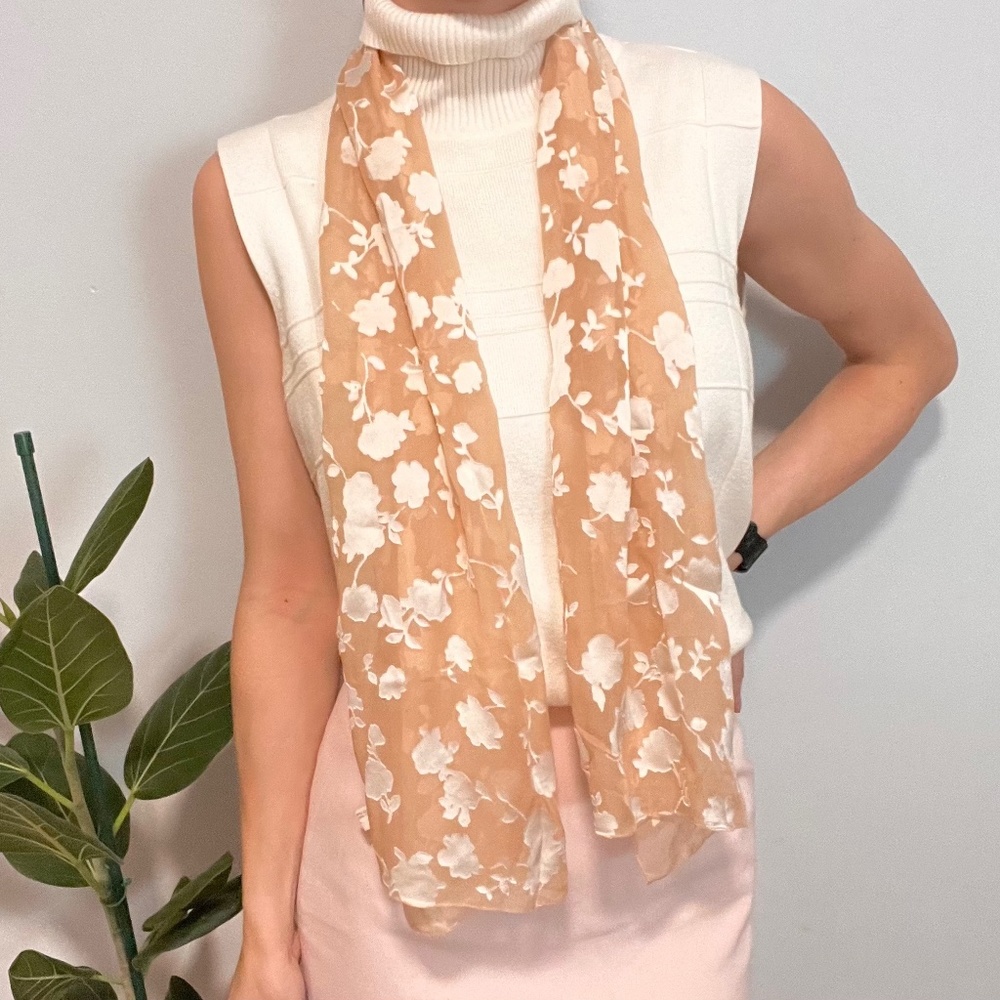 Vintage Parisian Floral Silk Scarf